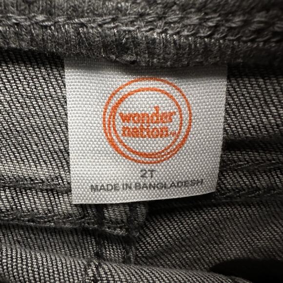 Wonder Nation Toddler 2T Dark Denim Elastic Waist Jean Shorts Pockets Black - Picture 4 of 5